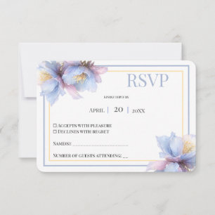 Cartão RSVP Casamento Floral Botânico Pastel Artístico