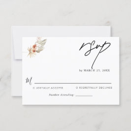 Cartão RSVP Casamento floral Chic Bohemian