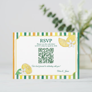 Cartão RSVP Casamento Floral Chic de Limão e Lima
