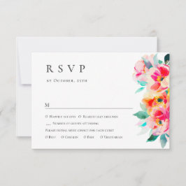 Cartão RSVP Casamento Floral das Flores Selvagens de Aquarela 