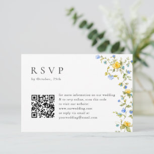Cartão RSVP Casamento Floral das Flores Selvagens de Aquarela