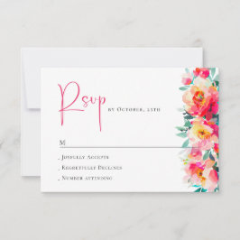Cartão RSVP Casamento Floral das Flores Selvagens de Aquarela 