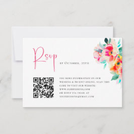 Cartão RSVP Casamento Floral das Flores Selvagens de Aquarela 