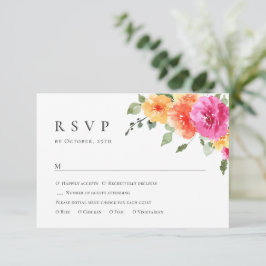 Cartão RSVP Casamento Floral das Flores Selvagens de Aquarela