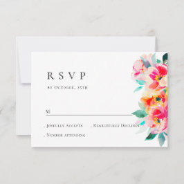 Cartão RSVP Casamento Floral das Flores Selvagens de Aquarela 