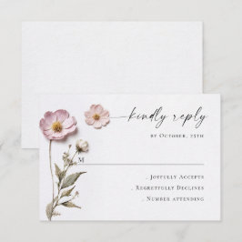 Cartão RSVP Casamento Floral das Flores Selvagens de Aquarela 