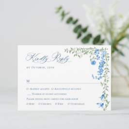 Cartão RSVP Casamento Floral das Flores Selvagens de Aquarela 