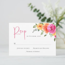 Cartão RSVP Casamento Floral das Flores Selvagens de Aquarela