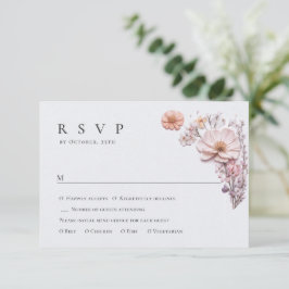 Cartão RSVP Casamento Floral das Flores Selvagens de Aquarela 