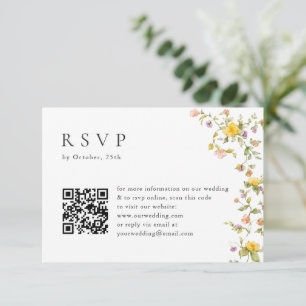 Cartão RSVP Casamento Floral das Flores Selvagens de Aquarela