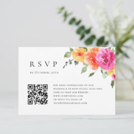 Cartão RSVP Casamento Floral das Flores Selvagens de Aquarela