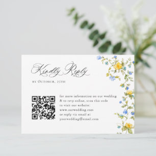 Cartão RSVP Casamento Floral das Flores Selvagens de Aquarela