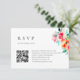 Cartão RSVP Casamento Floral das Flores Selvagens de Aquarela
