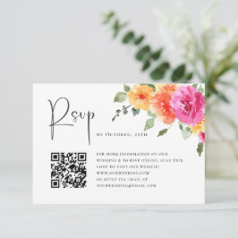 Cartão RSVP Casamento Floral das Flores Selvagens de Aquarela