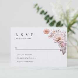 Cartão RSVP Casamento Floral das Flores Selvagens de Aquarela 