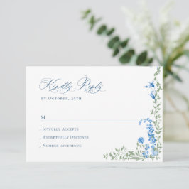 Cartão RSVP Casamento Floral das Flores Selvagens de Aquarela 