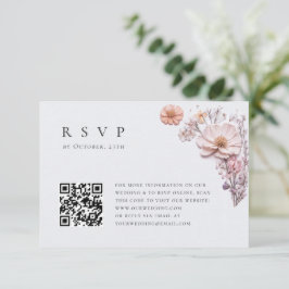 Cartão RSVP Casamento Floral das Flores Selvagens de Aquarela 