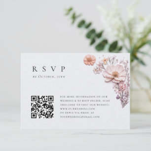 Cartão RSVP Casamento Floral das Flores Selvagens de Aquarela 