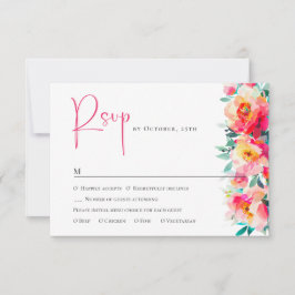 Cartão RSVP Casamento Floral das Flores Selvagens de Aquarela 