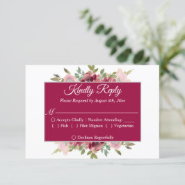 Cartão RSVP Casamento Floral de Aquarela de Jardim de Verão