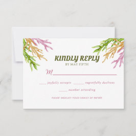 Cartão RSVP Casamento Floral de Aquarela de Jardim de Verão