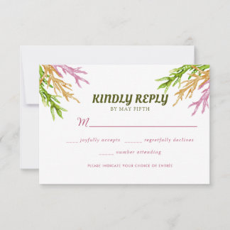 Cartão RSVP Casamento Floral de Aquarela de Jardim de Verão