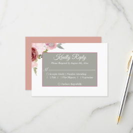 Cartão RSVP Casamento Floral de Aquarela de Jardim de Verão