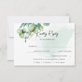 Cartão RSVP Casamento floral de Aquarela de Verão