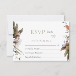 Cartão RSVP Casamento Floral de Autumn Romance Arch