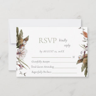Cartão RSVP Casamento Floral de Autumn Romance Arch
