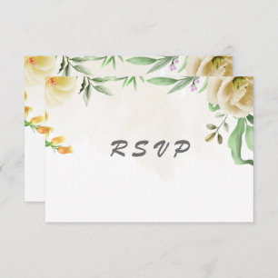 Cartão RSVP Casamento Floral de Aves Aquáticas Elegante