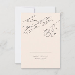 Cartão RSVP Casamento Floral De Boca Mínima Delicada De Belas