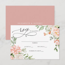 Cartão RSVP Casamento Floral de Borboleta Botânica Moderna Ele