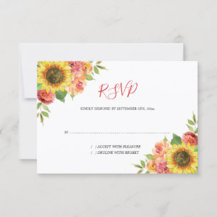 Cartão RSVP Casamento Floral de Coral de Molercola