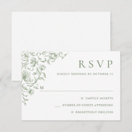 Cartão RSVP Casamento Floral de Elegância Vitoriana Ornata em