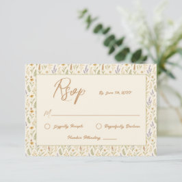 Cartão RSVP Casamento Floral de Flor de Flor de Watercolor Sel