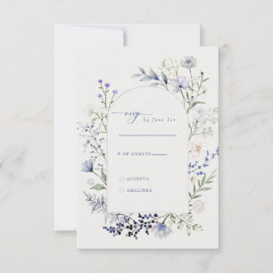 Cartão RSVP Casamento Floral de Flor Silvestre Aquarela