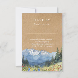 Cartão RSVP Casamento Floral de Flores Silvestres da Montanha