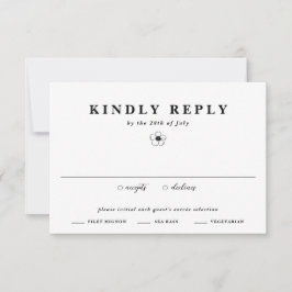 Cartão RSVP Casamento Floral de Marfim com Flor de Anêmona Pre