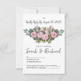 Cartão RSVP Casamento Floral de Pincel Suave