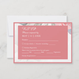 Cartão RSVP casamento floral de rosa de flor silvestre