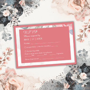 Cartão RSVP casamento floral de rosa de flor silvestre