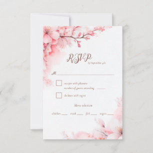 Cartão RSVP Casamento Floral de Sakura Japonesa