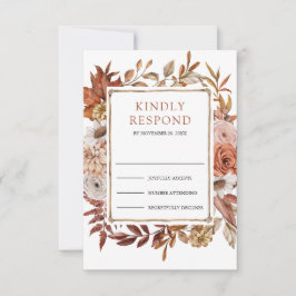 Cartão RSVP Casamento Floral de Terracota