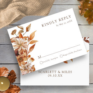 Cartão RSVP Casamento Floral de Terracotta Watercolor