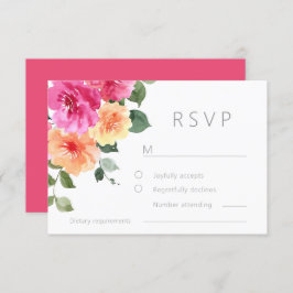 Cartão RSVP Casamento Floral de Vibrant All Seasons Watercolor