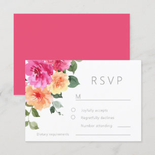 Cartão RSVP Casamento Floral de Vibrant All Seasons Watercolor