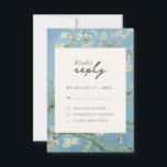 Cartão RSVP Casamento Floral de Vincent Van Gogh Almond Blosso<br><div class="desc">Cartão Rsvp de casamento minimalista com fundo Vincent Van Gogh Almond Blossom e design gráfico simples.</div>