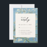 Cartão RSVP Casamento Floral de Vincent Van Gogh Almond Blosso<br><div class="desc">Cartão Rsvp de casamento minimalista com fundo Vincent Van Gogh Almond Blossom e design gráfico simples.</div>