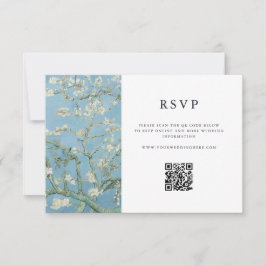 Cartão RSVP Casamento Floral de Vincent Van Gogh Almond Blosso